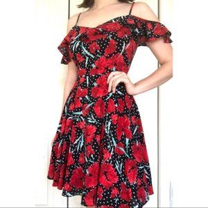 B Darlin Junior's 3/4 Black with Floral Dress